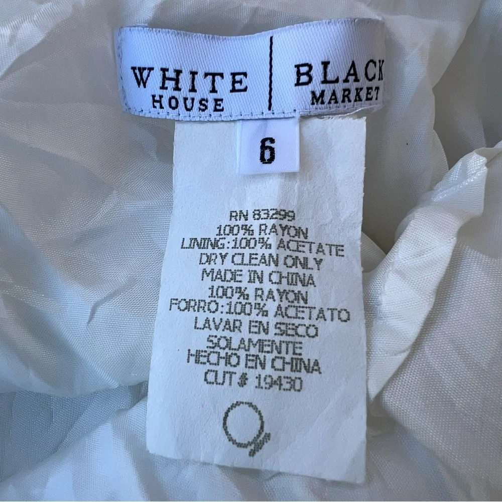 White House Black Market Asymmetrical White Lace Dress Women’s Size 6